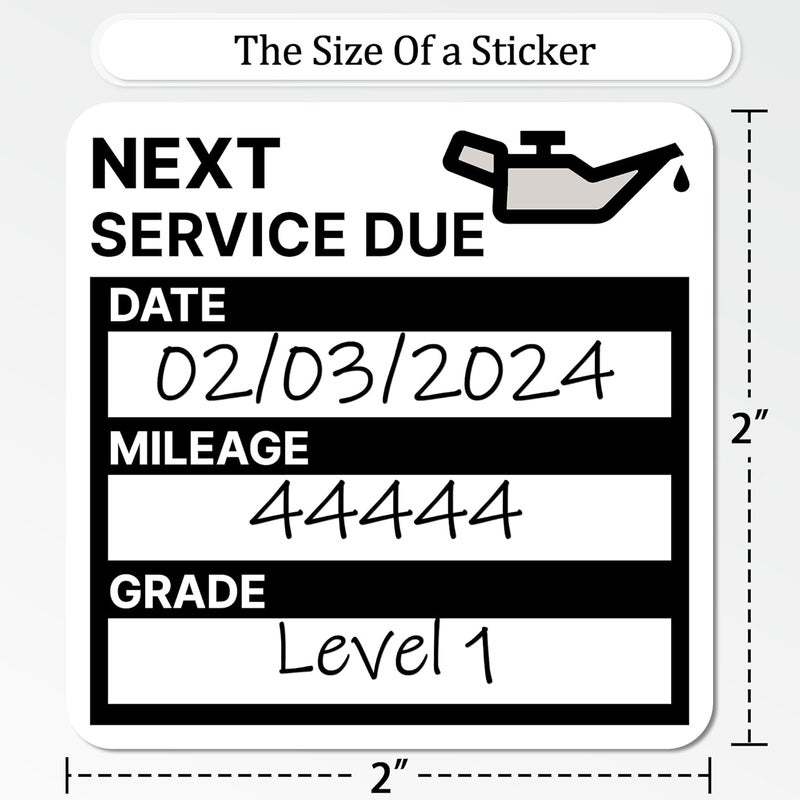 GUEER for Oil Change Stickers 300 Pcs 2”x 2” Service Black Stickers, Next Service Due Reminder Sticker Labels, Easy to Write on, Easy to Peel with No Residue - Image 3
